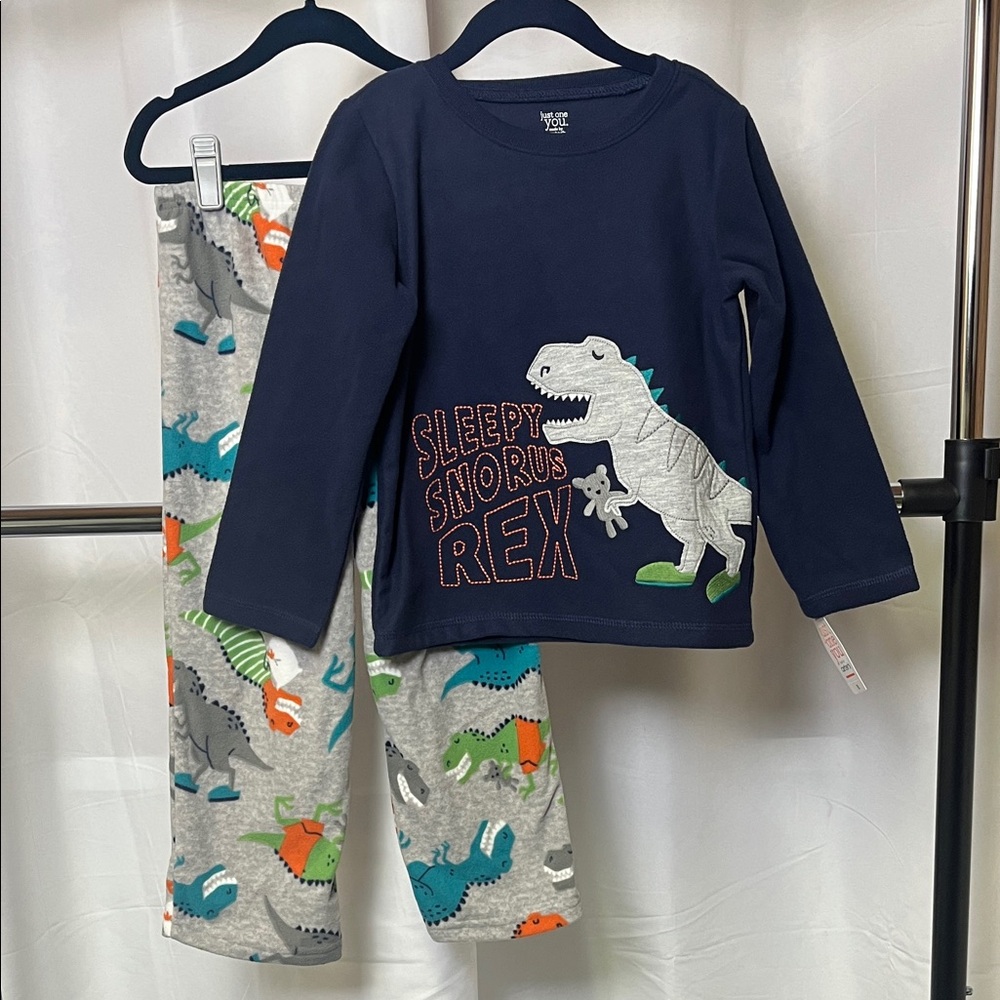 Just one You by Carters dinosaur fleece two piece pajama set 5T NWT